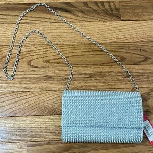 New Kelly and Kate Silver Rhinestone Crossbody Purse
